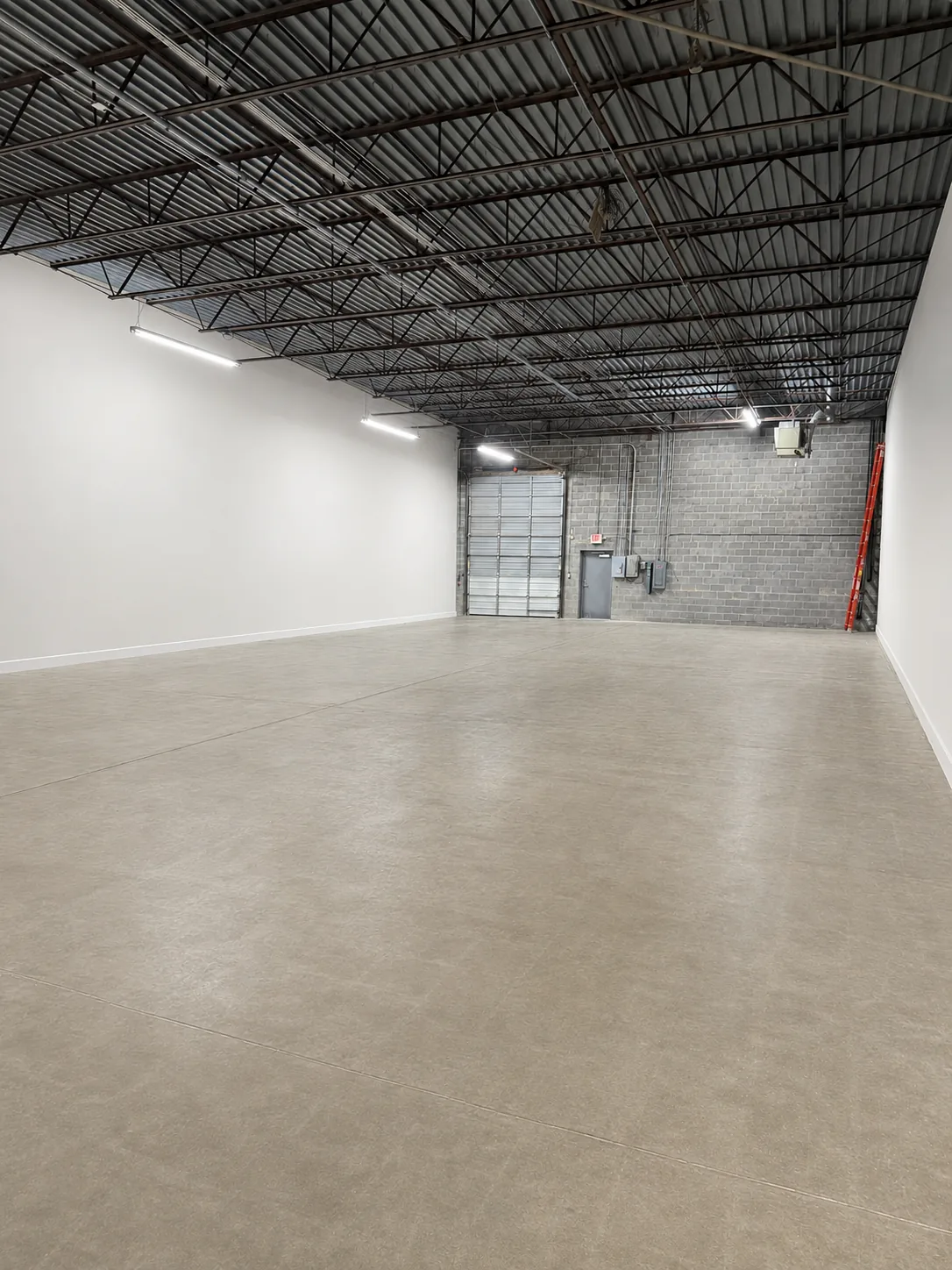 Warehouse interior with grade level door
